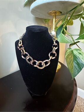 Banana Republic Tortoiseshell-Link Necklace with Gold Accents
